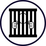 person behind bars icon