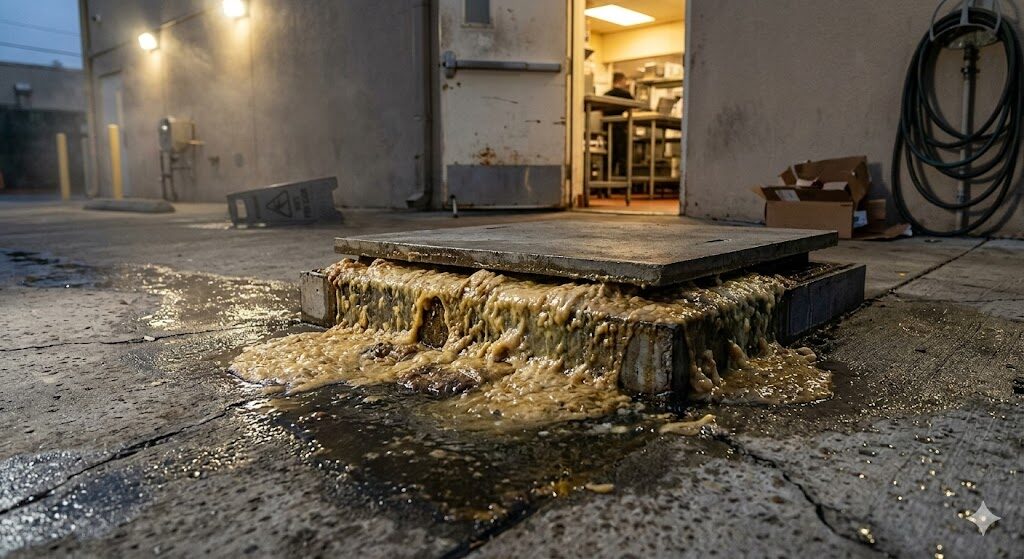 Grease trap overflowing